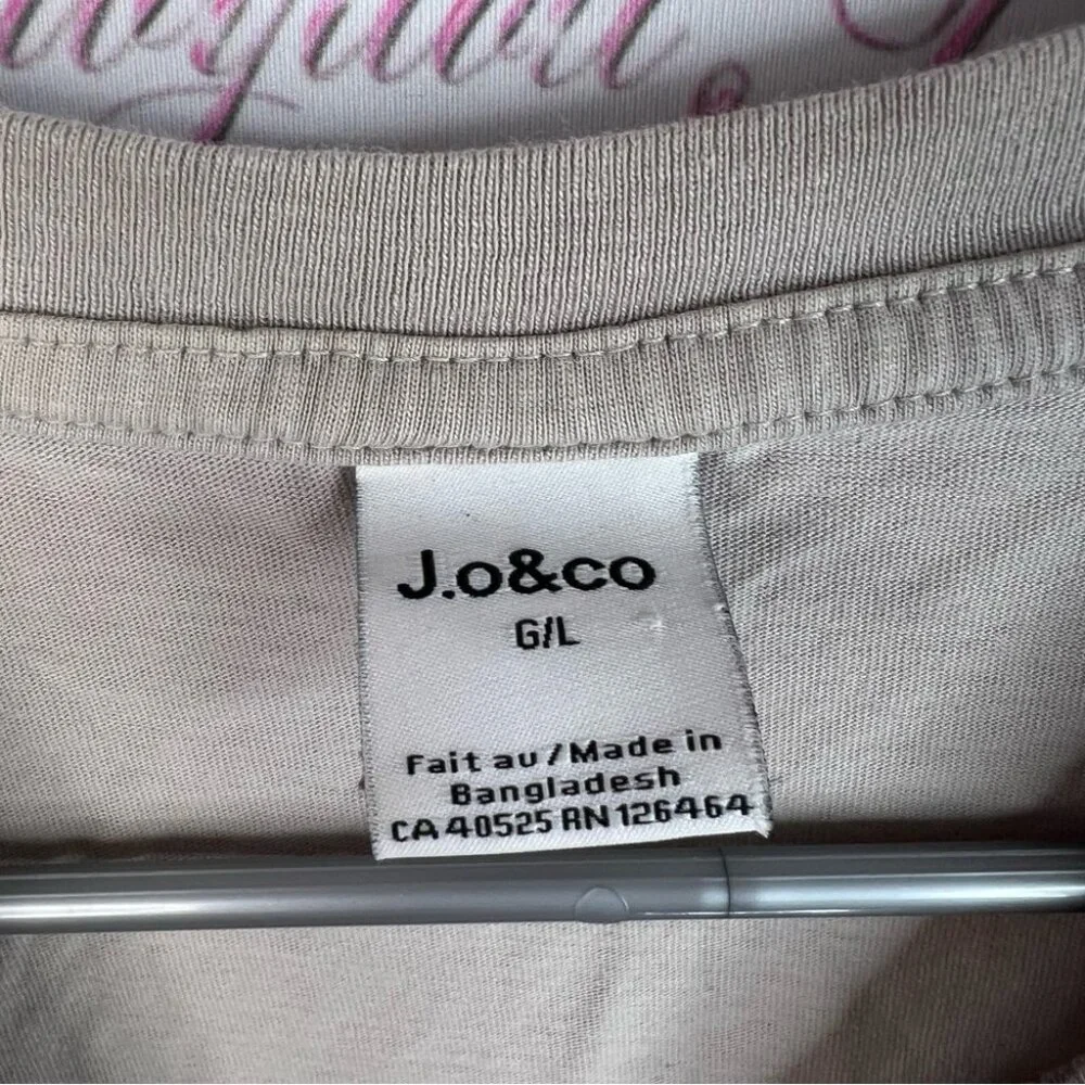 J.o & co tshirt tee cream Beige Crop Top cropped short style shirt grey - Picture 6 of 8